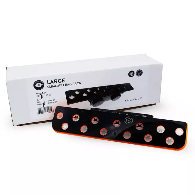 13-hole-large-slimline-frag-rack-3-4-glass-orange-w-frag-lock-reinforced-magnets 13 Hole Large Slimline Frag Rack (3/4 Glass) Orange w/Frag Lock & Reinforced Magnets - PNW Customs