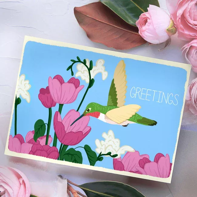 hummingbird-summer-greeting-card-by-prime-retreat "Hummingbird" Summer Greeting Card by Prime Retreat